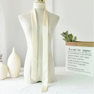 Solid Silk-Feel Neck Scarf
