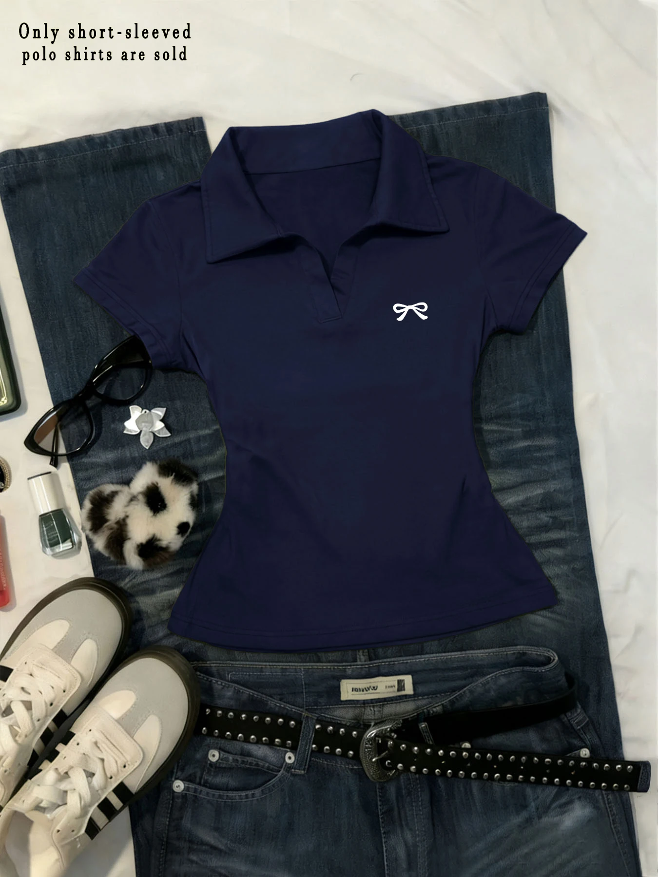 Polo-Neck Slim Basic Tee - Image 2