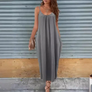 Spaghetti-Strap Slip Midi Dress