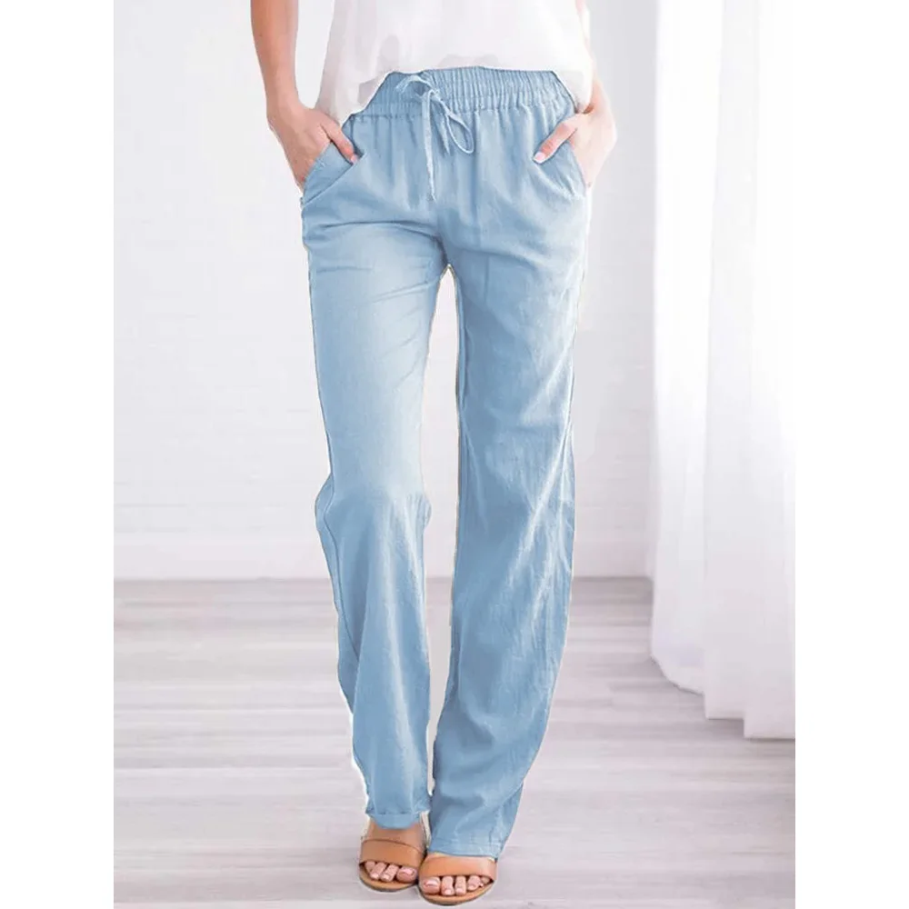 Cotton-Linen Drawstring Joggers - Image 2