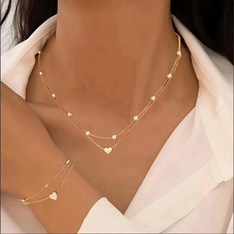 Pearl-Bead Necklace & Bracelet Set