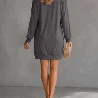 Crew-Neck Sweatshirt Mini Dress