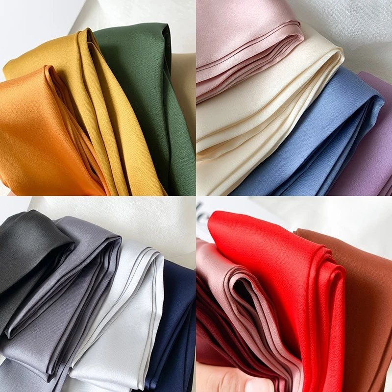Solid Silk-Feel Neck Scarf - Image 4