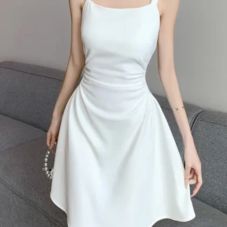 Suspender A-Line Mini Dress