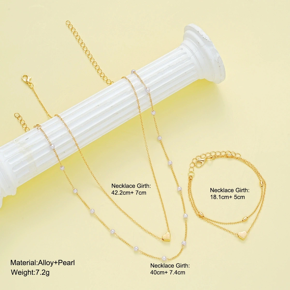 Pearl-Bead Necklace & Bracelet Set - Image 2