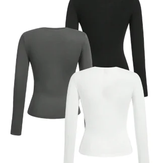 Round-Neck Long-Sleeve Basic Tee