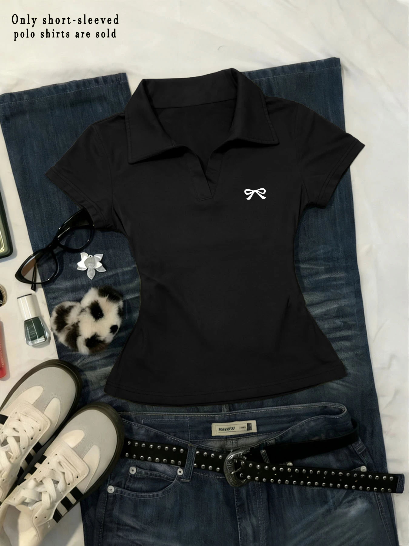 Polo-Neck Slim Basic Tee - Image 4