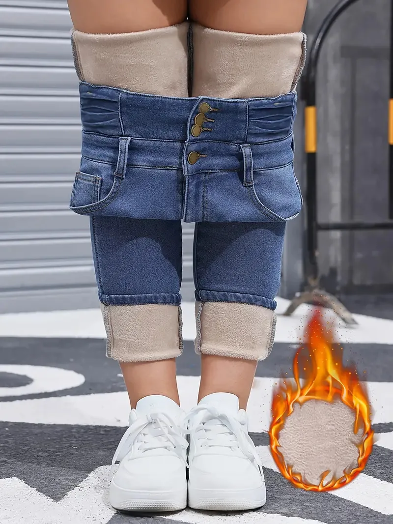 Fleece-Lined Skinny Jeans - Image 4