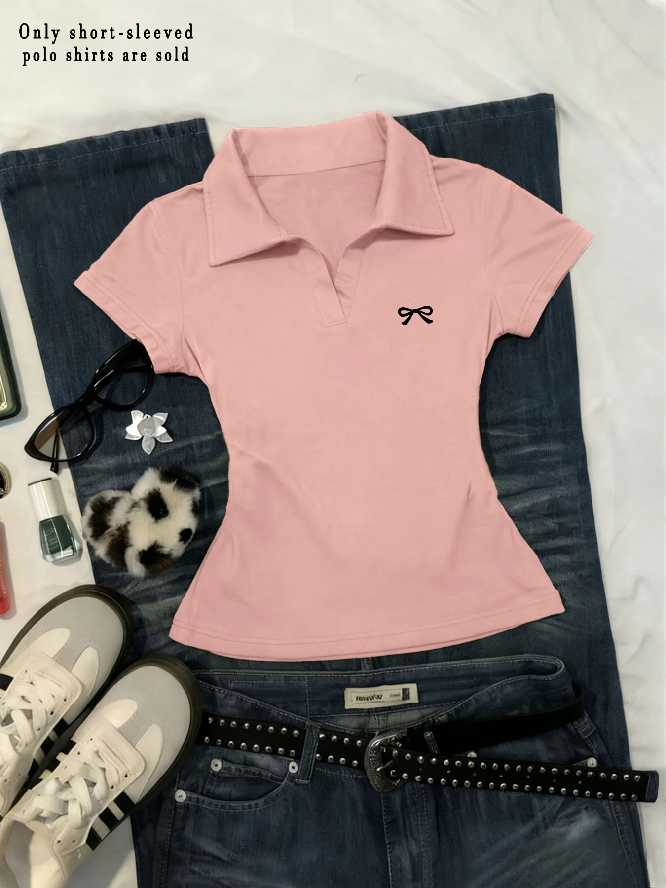 Polo-Neck Slim Basic Tee - Image 3